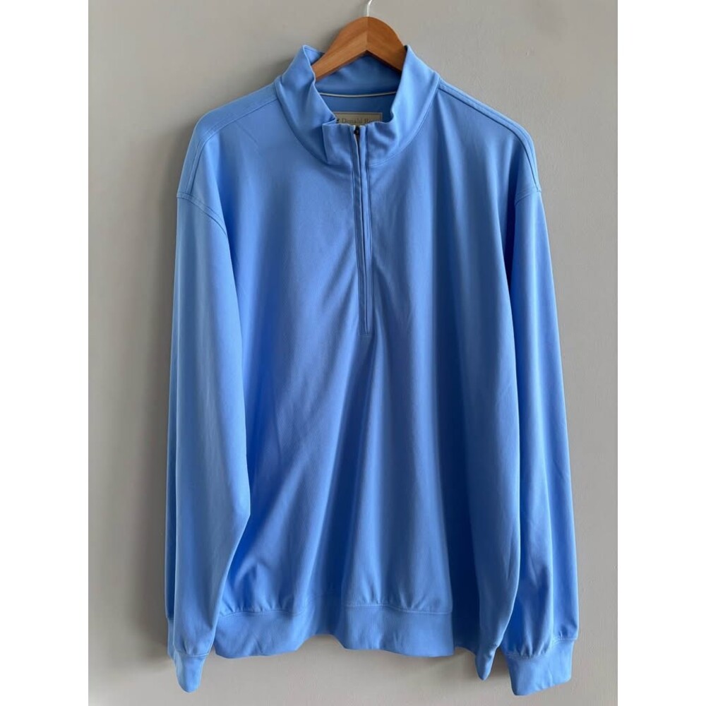 Donald Ross Sportswear Men's XL Quarter-Zip Golf Pullover Sweater Light Blue
